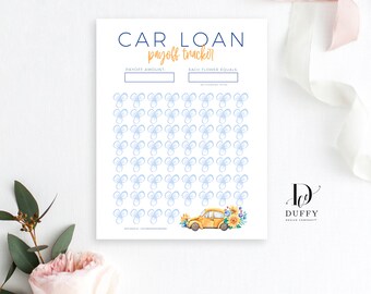 Car Loan Payoff Tracker Printable, Auto Debt Payment Planner PDF