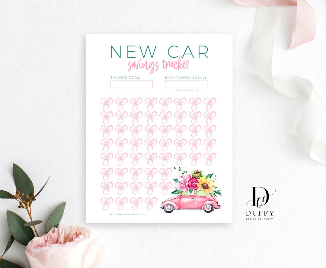 New Car Savings Tracker Printable, New Car Sinking Fund Tracker, New ...