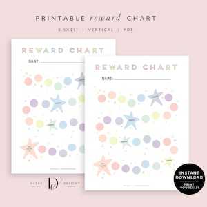 Printable Rainbow Reward Chart, Children's Sticker Chart, Toddler Reward Chart, Potty Training Chart INSTANT DOWNLOAD RC001 image 2