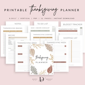 Thanksgiving Planner Inserts Printable, Holiday Planner, Thanksgiving Binder, Party Planner Bundle, Holiday Planner, PDF Instant Download image 5