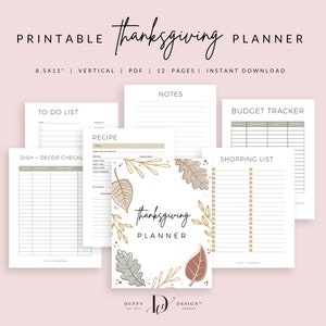 Thanksgiving Planner Inserts Printable, Holiday Planner, Thanksgiving Binder, Party Planner Bundle, Holiday Planner, PDF Instant Download image 3