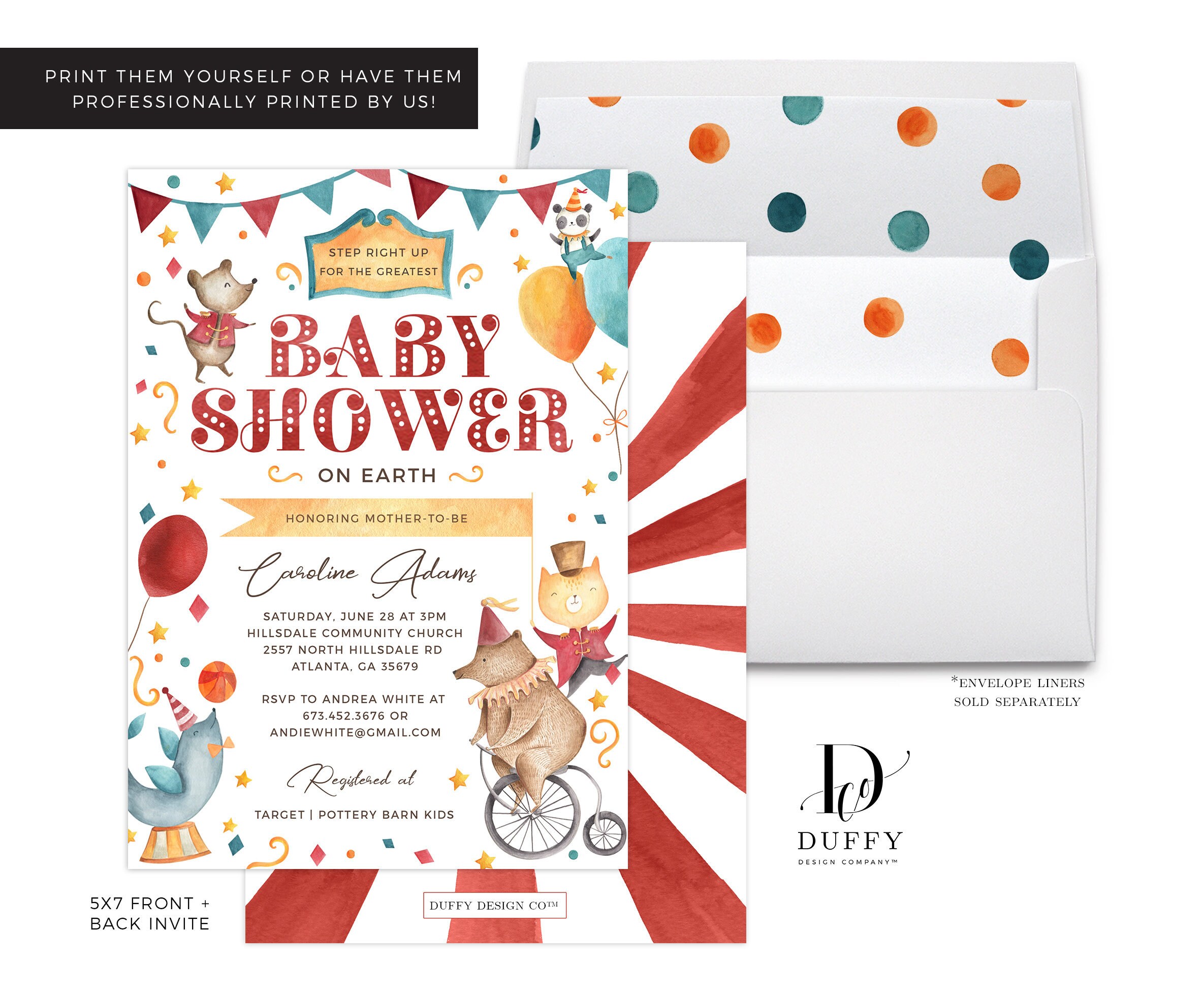 Circus Baby Shower Invitations Gender Neutral 50