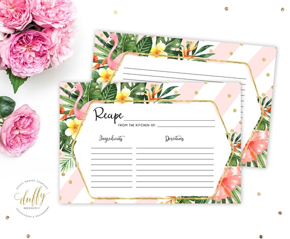 Recipe Cards for Bridal Shower Printable Recipe Card Recipe - Etsy