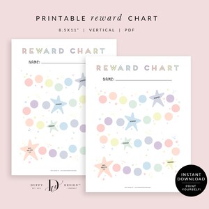 Printable Rainbow Reward Chart, Children's Sticker Chart, Toddler Reward Chart, Potty Training Chart INSTANT DOWNLOAD RC001 image 6