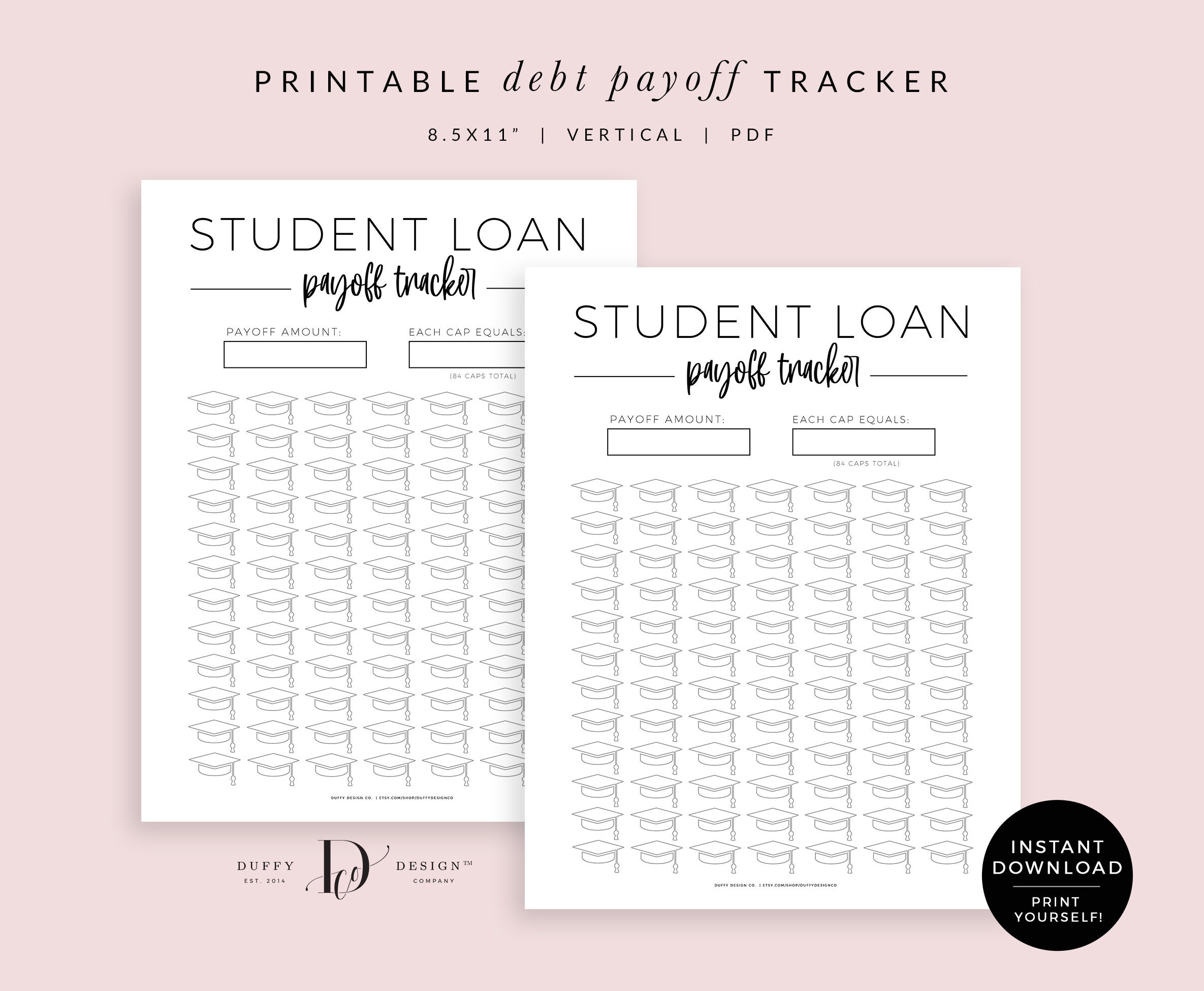 Student Loan Payoff Tracker Printable Student Loan Sink Pay Off The