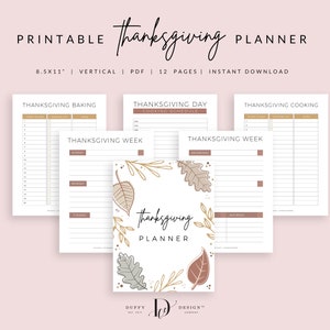 Thanksgiving Planner Inserts Printable, Holiday Planner, Thanksgiving Binder, Party Planner Bundle, Holiday Planner, PDF Instant Download image 2