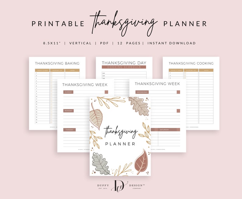 Thanksgiving Planner Inserts Printable, Holiday Planner, Thanksgiving Binder, Party Planner Bundle, Holiday Planner, PDF Instant Download image 2