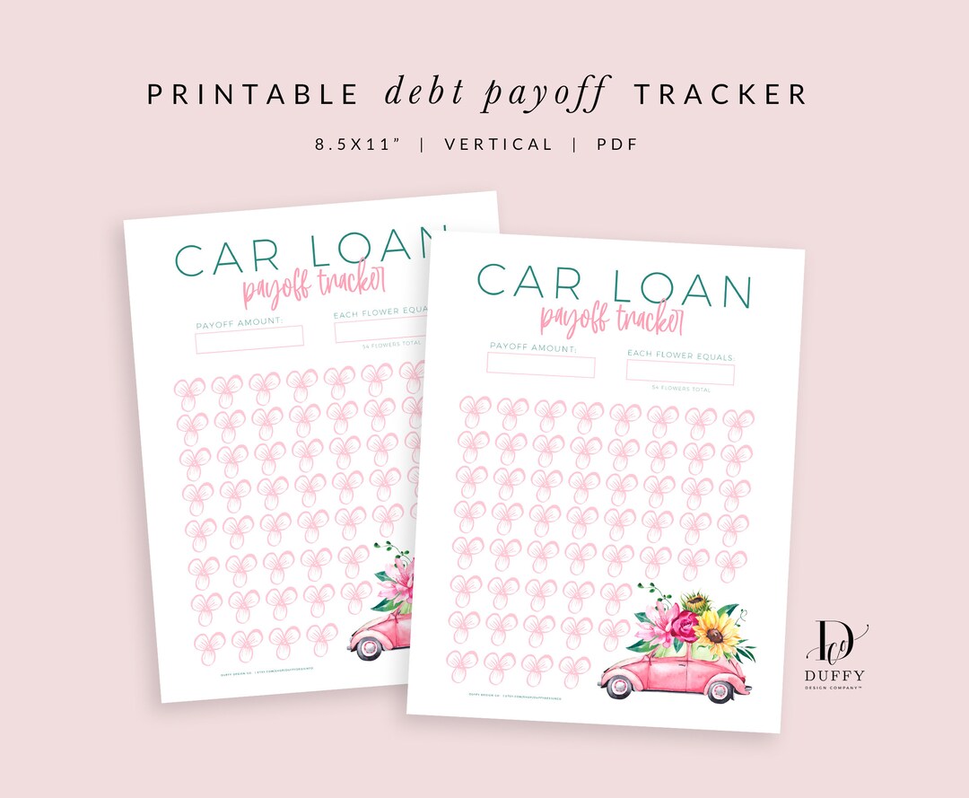 Car Loan Payoff Tracker, Debt Payoff Calculator, Budget Tracker Sheets, Debt Free Journey