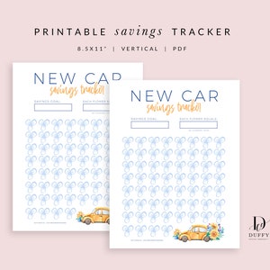 New Car Sinking Fund Tracker, New Car Savings Tracker printable, New Vehicle Savings Tracker, Down Payment Savings Tracker, PDF, ST001 image 1