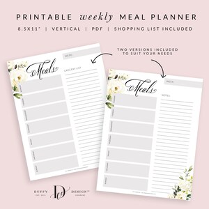 Meal Planner Printable, Weekly Meal Planner, Menu Planner, Grocery Shopping List Printable, Health Planner, Fitness Planner, PDF image 7