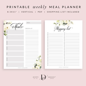 Meal Planner Printable, Weekly Meal Planner, Menu Planner, Grocery Shopping List Printable, Health Planner, Fitness Planner, PDF image 6