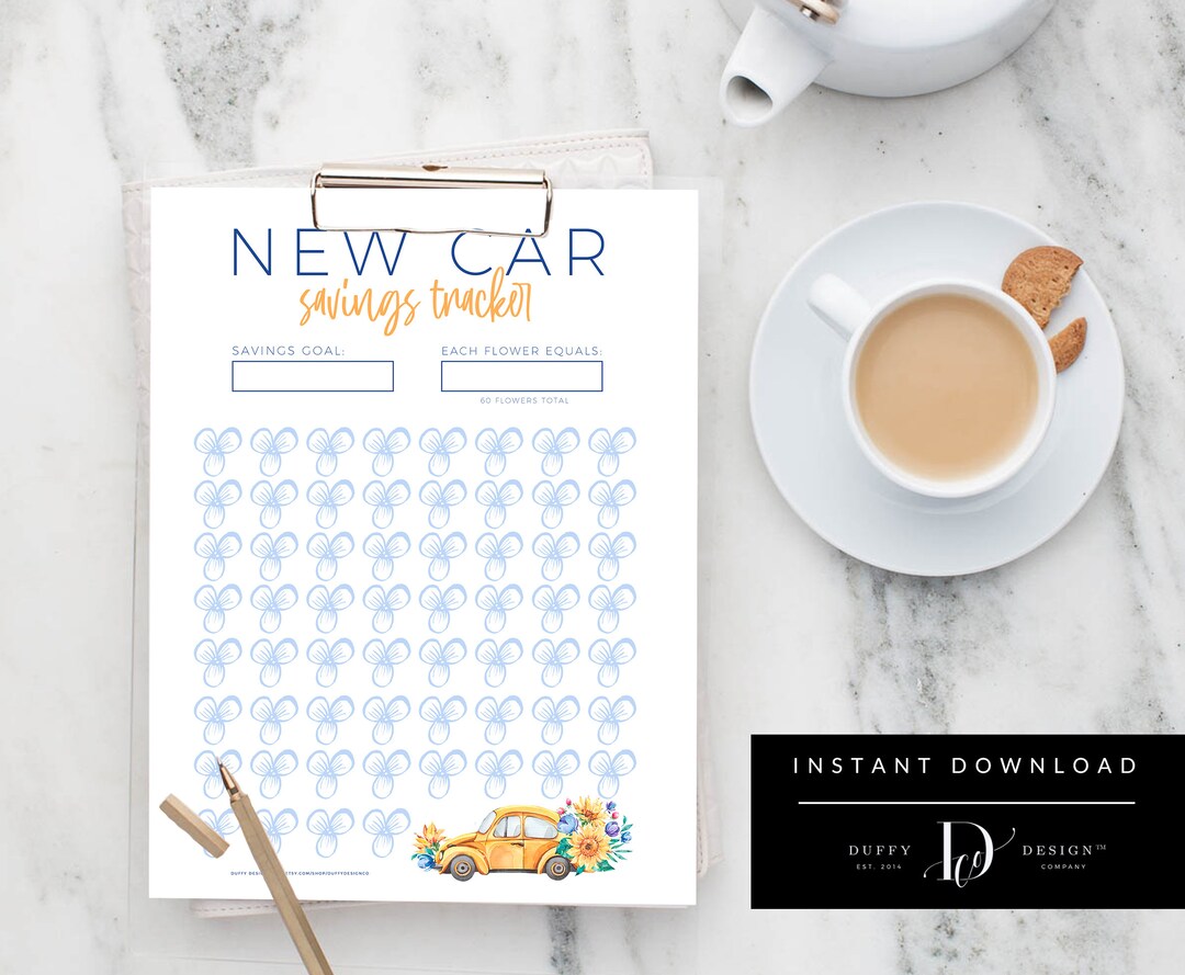 New Car Savings Tracker Printable, New Car Sinking Fund Tracker, New ...