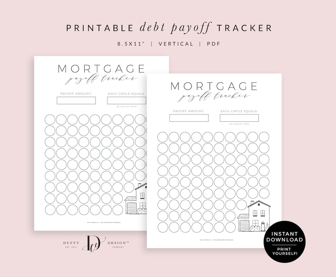 Mortgage Debt Payoff Tracker Printable, House Debt Payoff Calculator ...
