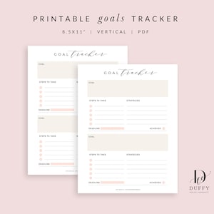Monthly Goals Tracker Template, Goal Progress Tracker, Goal Setting ...