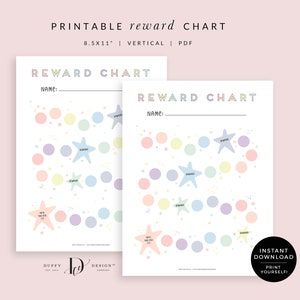 Printable Rainbow Reward Chart, Children's Sticker Chart, Toddler Reward Chart, Potty Training Chart INSTANT DOWNLOAD RC001 image 4