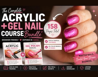 Gel- & Acrylnagel-Schulungspaket: Nail Tech eBooks (bearbeitbar Canva PDF)