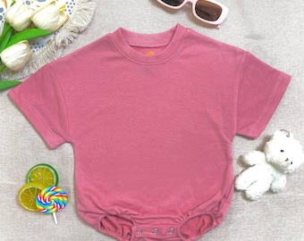 Blank Baby Bubble Romper, Cotton Long Sleeve Bodysuit