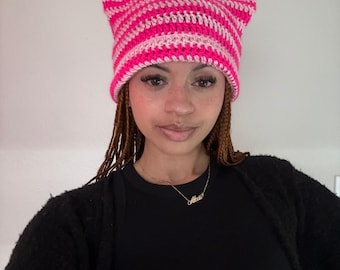 Crochet Cat Beanie - Ready to Ship
