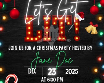 Christmas Party Flyer Holiday Season Canva Editable Template