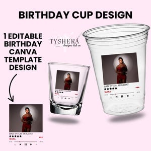 Editable Birthday Party PNG Template: Birthday Cup Design