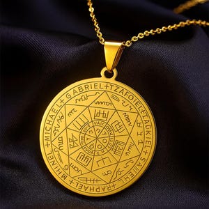 Seal of the 7 Archangels Talisman - Spiritual Protection Amulet - Divine Guidance Pentacle - Angelic Healing & Esoteric Pendant