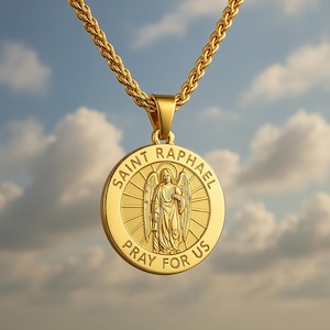 Archangel Raphael Necklace - Esoteric Healing Pendant - Angel Talisman Jewelry