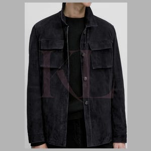 Men&#39;s Suede Trucker Jacket: Handmade Western Cowboy Style