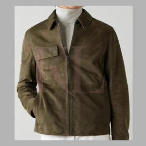 Men&#39;s Brown Suede Trucker Jacket: Handmade Western Cowboy Style