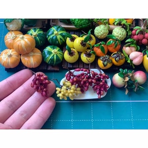 2Pcs Grape miniature fruit , doll house, miniature dollhouse polymer clay food model, miniature birthday