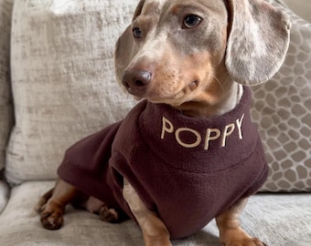Personalised Dachshund Fleece  - Neck Embroidery