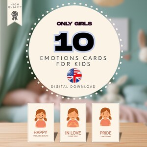 Cartes des émotions pour enfant (filles) à imprimer – PDF éducatif pour apprendre à gérer ses émotions avec bienveillance