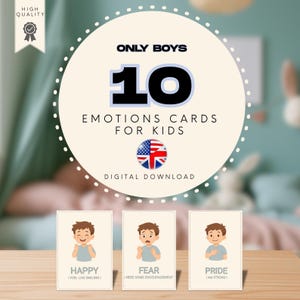 Cartes des émotions pour enfant (garçon) à imprimer – PDF éducatif pour apprendre à gérer ses émotions avec bienveillance