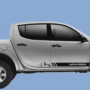 Fits Nissan Navara Side Stripes Vinyl Graphics Both Sides Decals Mountains