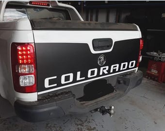 Adatto per Holden Colorado Tailgate Graphics, adesivi decalcomanie di qualsiasi anno, Blackout