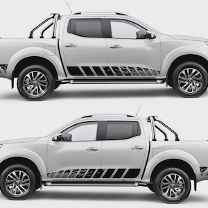 Fits N Guard Nissan Navara Rocker Side Stripe Graphics Both Sides Decals