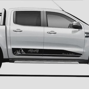 Fits Nissan Navara Side Stripes Graphics Both Sides Stickers Ute Mountains