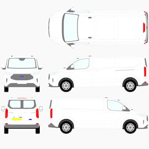 Ford Transit Custom 2024-2025 Vehicle Template Mock Up Design Download L2H1 LWB Rear Window
