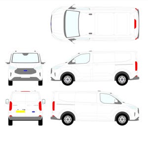 Ford Transit Custom 2024-2025 Vehicle Template Mock Up Design Download L1H1 SWB Double Sliding Door