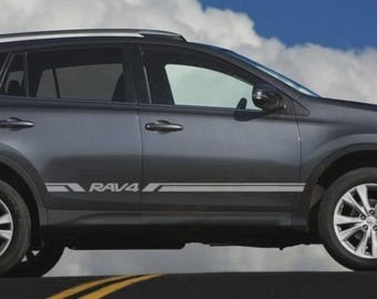 Fits Toyota RAV4 Rocker Side Stripe Decals Both Sides Graphics 4WD