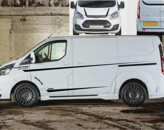 Passend für Ford Übergang Custom M Sport Vinyl Grafik Kit Abziehbilder Body Bonnet Hinten