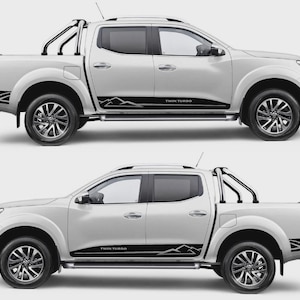 Fits N Guard Nissan Navara Rocker Side Stripe Graphics Both Sides Decals