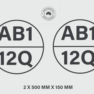 Runde Boot Rego Aufkleber x2 Boot Zahlen JEDE FARBE Premium Vinyl