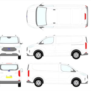 Ford Transit Custom 2024-2025 Vehicle Template Mock Up Design Download L2H1 LWB NSLD