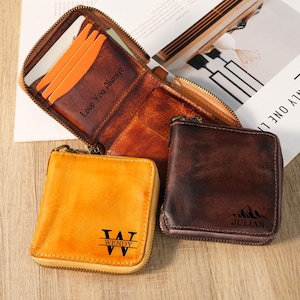 Personalized Leather Wallet | RFID Card Holder | Gift for Dad