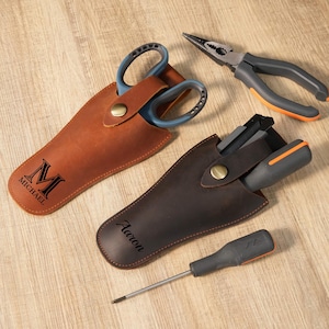 Leather Garden Tool Holster – Personalized Belt Pouch for Farmers & DIY