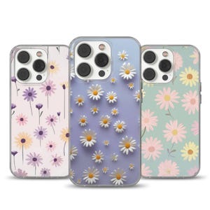 Custodia per telefono minimalista con motivo floreale per iPhone 16e, 14, 13, 12, 11, SE, Samsung S25 Edge, A15, S21, S23, Pixel 9A, 8 Pro