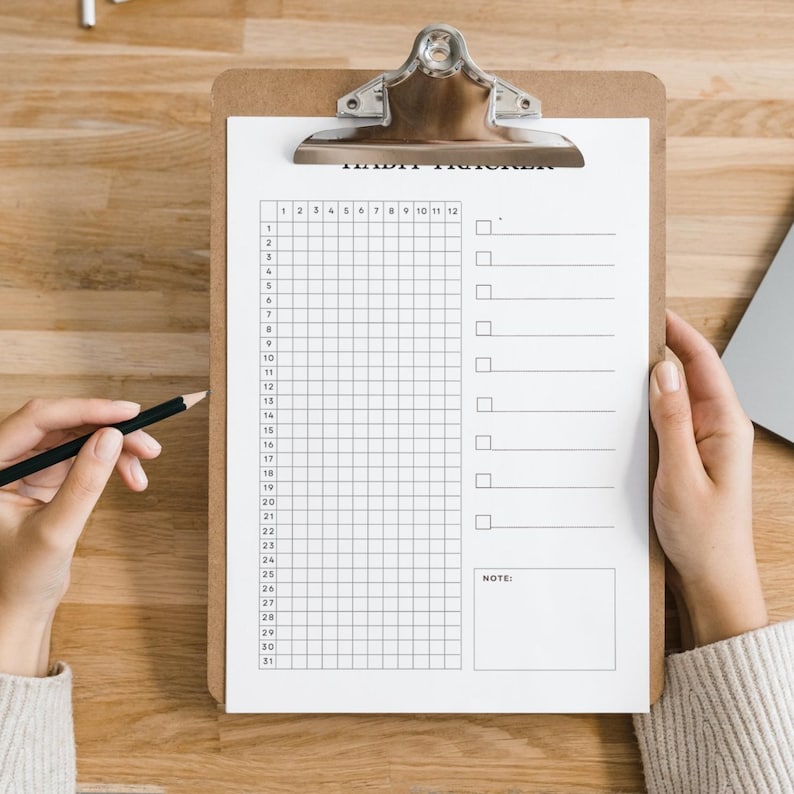 Minimalist Habit Tracker Printable PDF | Monthly Habit Tracker A4 A5 US ...