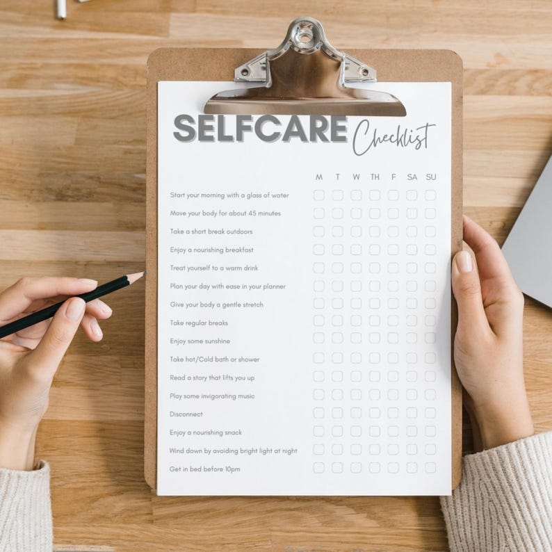 Self Care Checklist Printable | Weekly Wellness Tracker Planner PDF ...