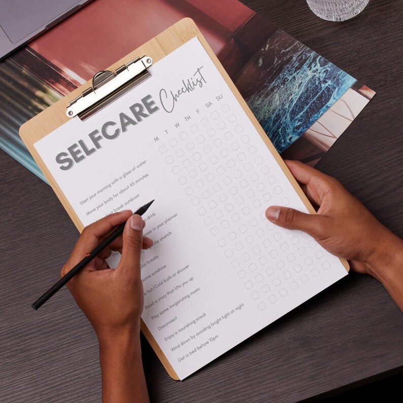 Self Care Checklist Printable | Weekly Wellness Tracker Planner PDF ...