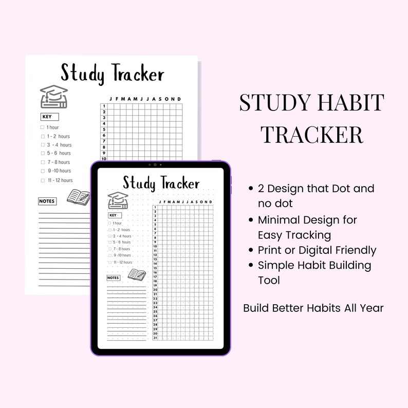 Study Tracker Printable | Student Study Log Academic Planner A4 A5 PDF ...